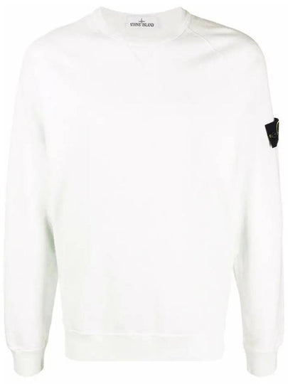 Garment Dyed Malfile Fleece Crewneck Sweatshirt White - STONE ISLAND - BALAAN 2