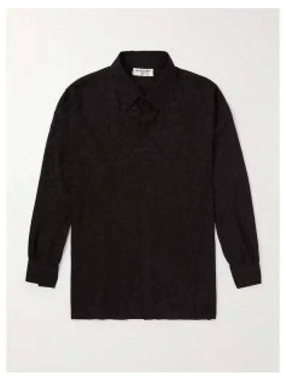 Art Print Satin Long Sleeve Shirt Black - SAINT LAURENT - BALAAN 2