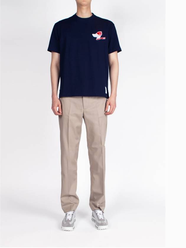 Hector Patch Short Sleeve T-Shirt Navy - THOM BROWNE - BALAAN 4