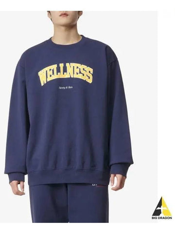 Wellness Ivy Crew Neck Sweatshirt Navy CRAW2320NA - SPORTY & RICH - BALAAN 1