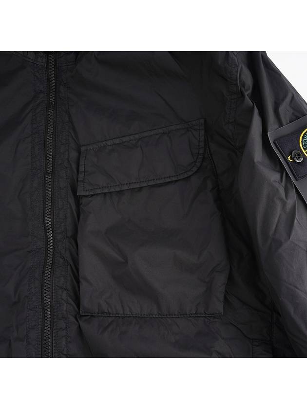 Wappen Patch Nylon Crinklips Hooded Jacket Black - STONE ISLAND - BALAAN 6