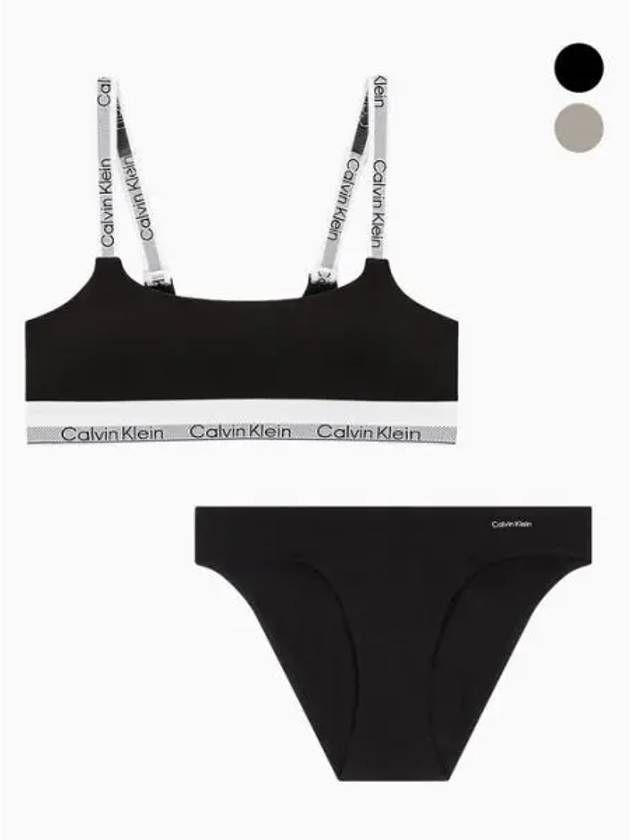 Underwear Women s Modern Cotton Air AF Bralette Panties Set 2 Colors - CALVIN KLEIN - BALAAN 1