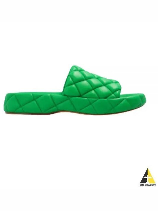 Paraket Quilt Padded Slippers Green - BOTTEGA VENETA - BALAAN 2