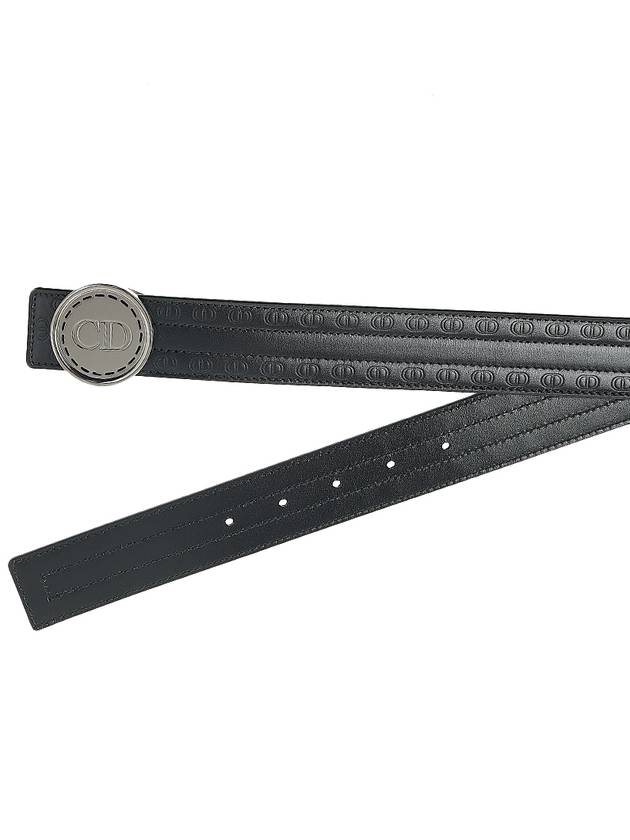 CD Circle Buckle Leather Belt Black - DIOR - BALAAN 9