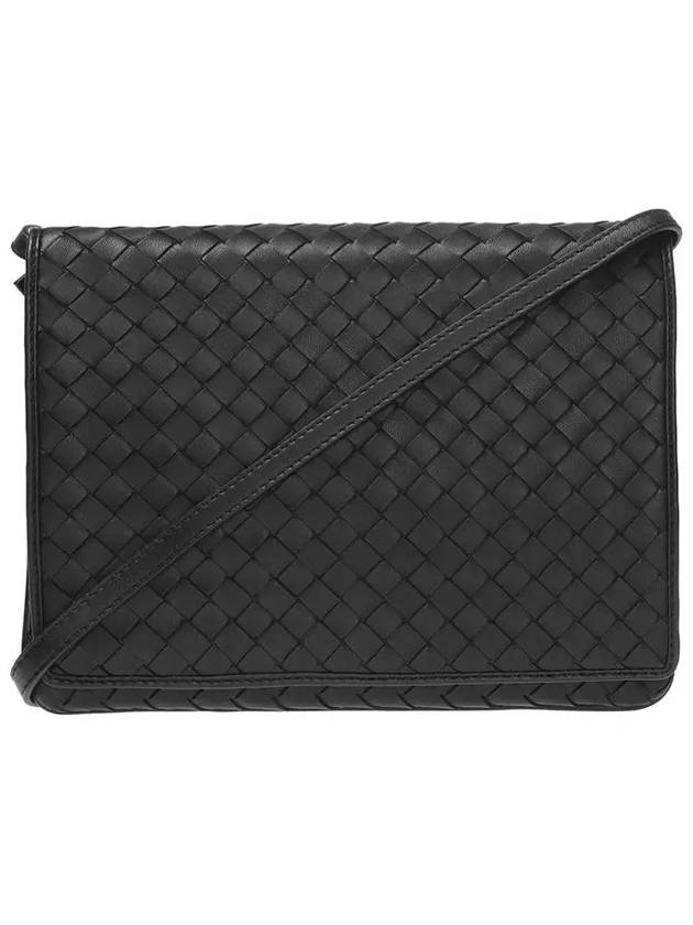 Intrecciato Flap Mini Cross Bag Black - BOTTEGA VENETA - BALAAN 2