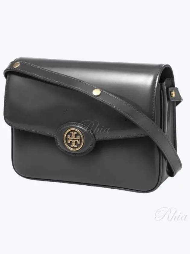 Robinson Spazzolato Convertible Logo Shoulder Bag Black - TORY BURCH - BALAAN 2