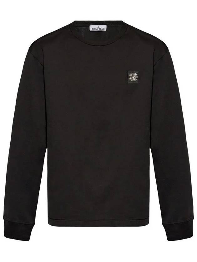 Chest Patch Long Sleeve T-Shirt Black - STONE ISLAND - BALAAN 2