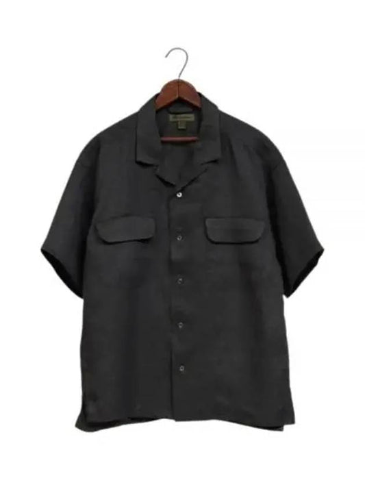 OPEN COLLAR SHIRT LINEN TWILL 80480011005 121 Linen twill open collar shirt - NIGEL CABOURN - BALAAN 1