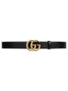 Men's GG Marmont Buckle Belt Black - GUCCI - BALAAN 2