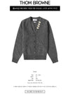 Reverse Jersey Stitch Donegal 4-Bar V-Neck Cardigan Grey - THOM BROWNE - BALAAN 3