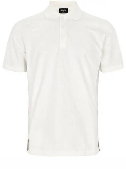 FF Pique Polo Shirt White - FENDI - BALAAN 2