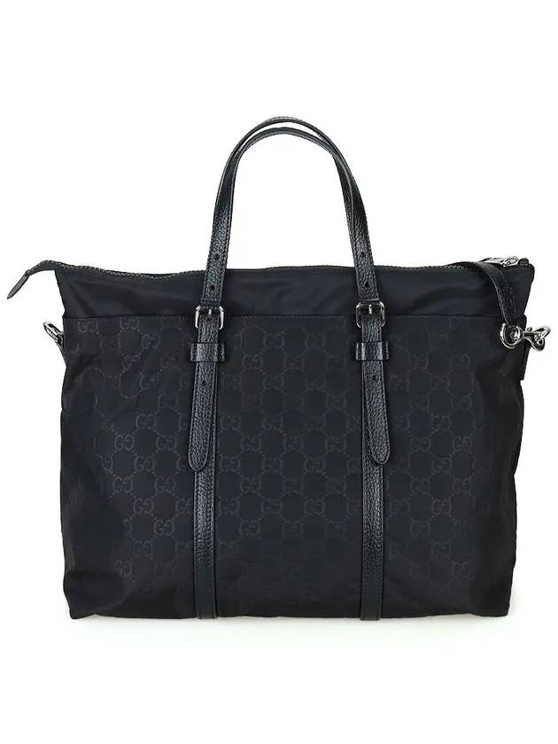 Micro GG Guccissima Nylon Tote Bag Black - GUCCI - BALAAN 3