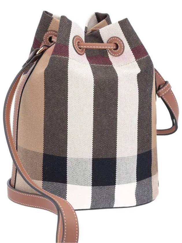 Check Small Bucket Bag Brown - BURBERRY - BALAAN 4