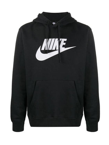 Men's NSW Club Pullover Hoodie Black - NIKE - BALAAN 1