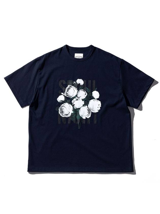 Colorful Flower Seoul Night Navy T-shirt - GRAN TURISMO - BALAAN 1