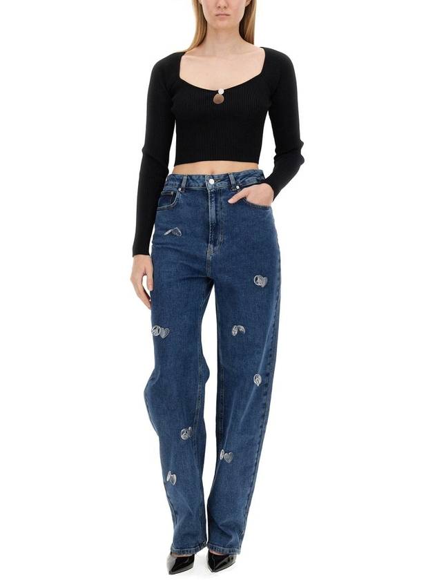 Moschino Jeans Ribbed Crop Top - MOSCHINO - BALAAN 2