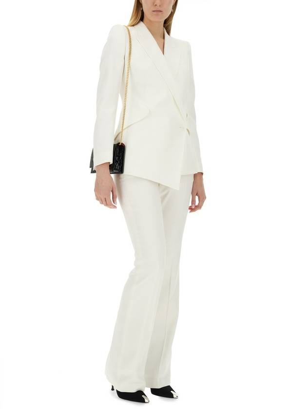 Women's Crepe Blazer Jacket White - ALEXANDER MCQUEEN - BALAAN 3