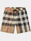 ExaGGerated Check Drawcord Swim Shorts Archive Beige - BURBERRY - BALAAN 2