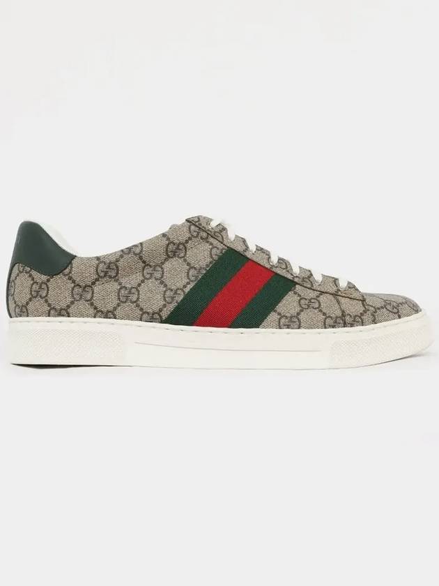 Ace GG Supreme Canvas Low Top Sneakers Beige - GUCCI - BALAAN 4