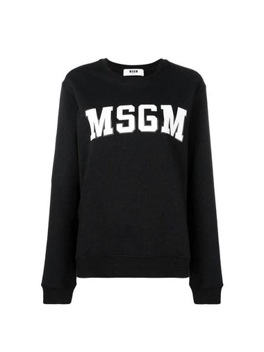 Logo Print Cotton Sweatshirt Black - MSGM - BALAAN 1