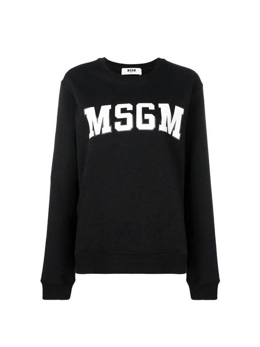 Women's Logo Print Sweatshirt Black - MSGM - BALAAN.