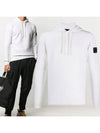 Men's Shadow Project Waffen Patch Hooded Ribbed Knit Top White - STONE ISLAND - BALAAN 2