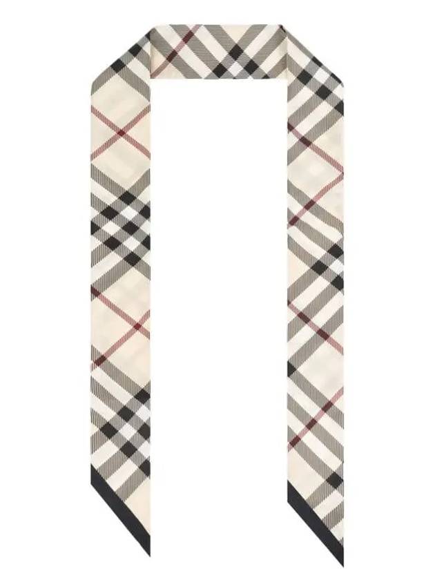 Skinny Check Silk Scarf Beige - BURBERRY - BALAAN 2