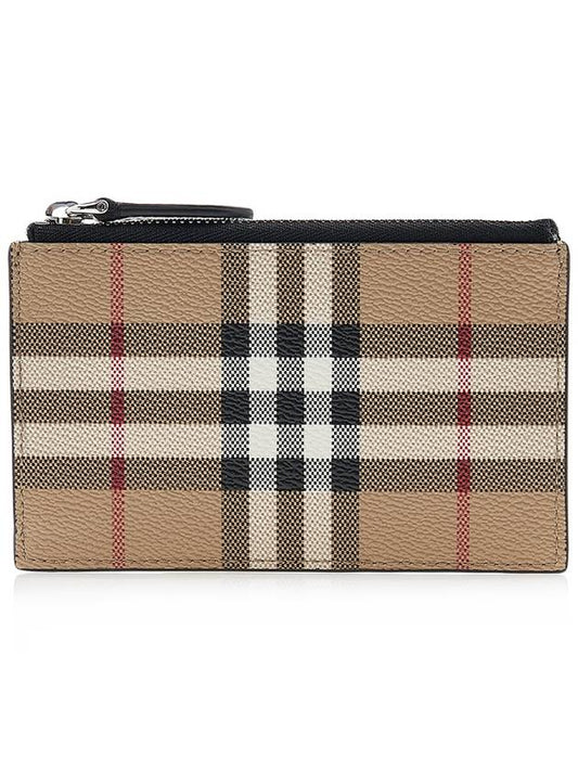 Check Zipper Card Wallet Beige - BURBERRY - BALAAN 2