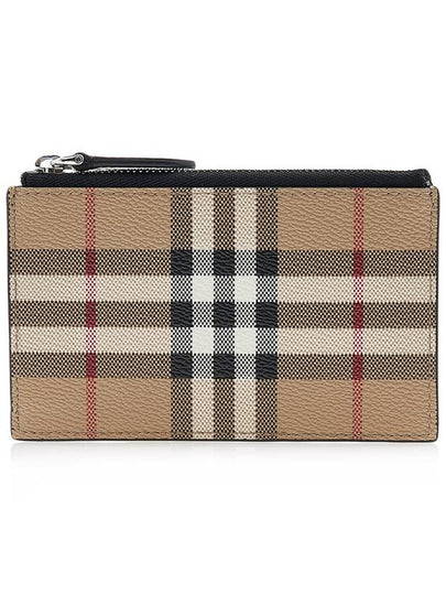 Check Zipper Card Wallet Beige - BURBERRY - BALAAN 2