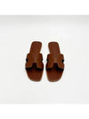 Oran Calfskin Slippers Gold Piqures Ecrues - HERMES - BALAAN 5