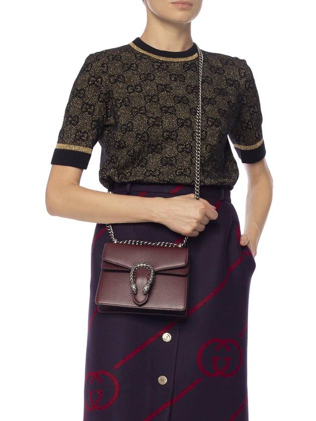 Dionysus Leather Small Shoulder Bag Burgundy - GUCCI - BALAAN 4