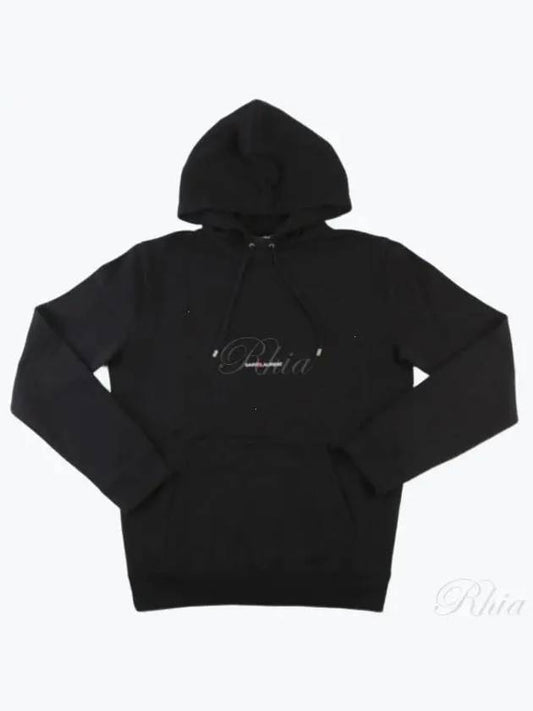 Signature Logo Hooded Top Black - SAINT LAURENT - BALAAN 2