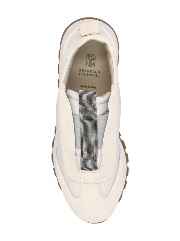 Suede Techno Runner Low Top Sneakers White - BRUNELLO CUCINELLI - BALAAN 5