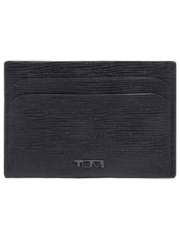 Nassau Slim Card Case Black Emboss Wallet - TUMI - BALAAN 1