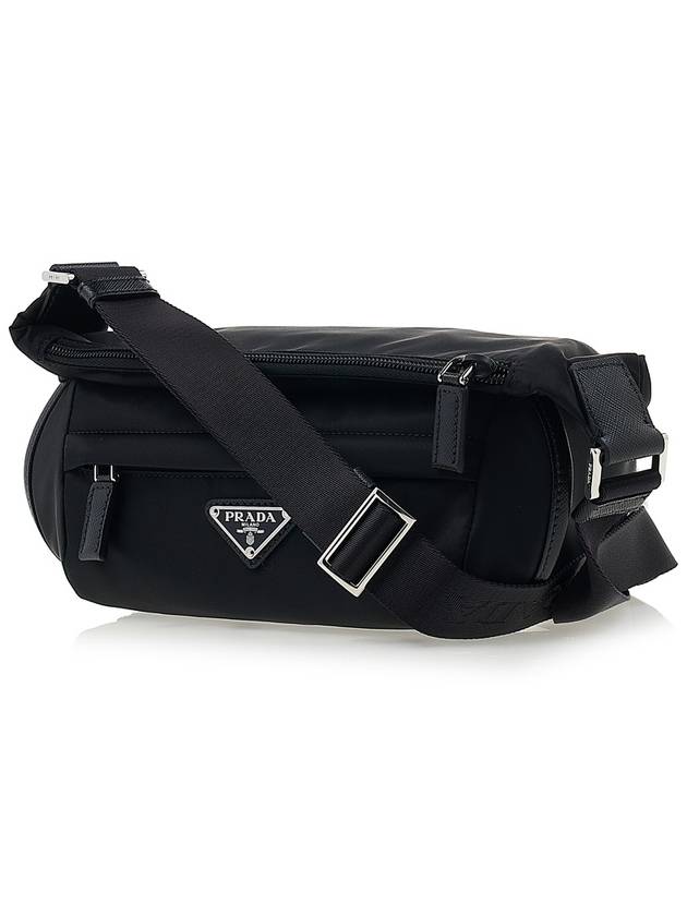 Re-Nylon Saffiano Leather Shoulder Bag Black - PRADA - BALAAN 3