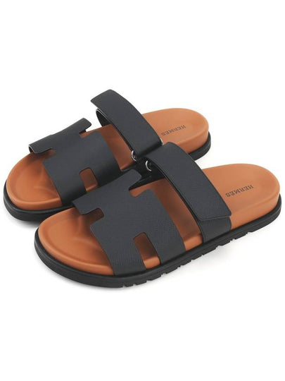 Chypre Calfskin Sandals Black - HERMES - BALAAN 2