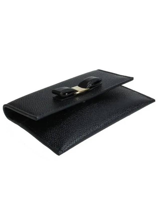 Vara Bow Card Walletr Black - SALVATORE FERRAGAMO - BALAAN 6