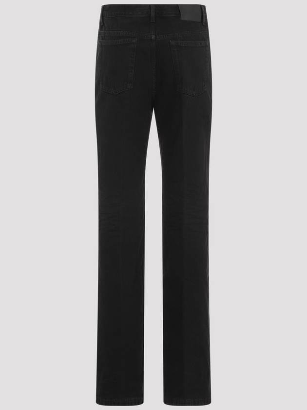 Mid Rise Denim Straight Jeans Black - SAINT LAURENT - BALAAN 3