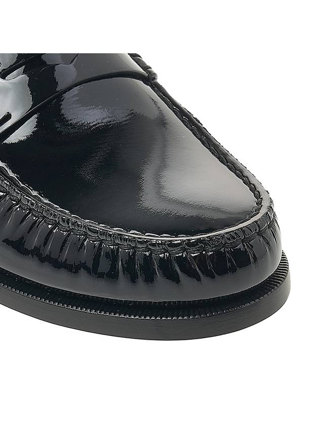 Penny Monogram Patent Leather Loafers Black - SAINT LAURENT - 10