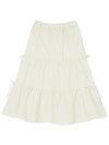 Shirring Ribbon Tiered Long Skirt Ivory - HIGH SCHOOL DISCO - BALAAN 3