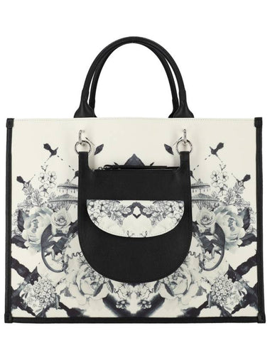 BlackLine Flower Art Shopper Bag_Black - ALICEMARTHA - BALAAN 1