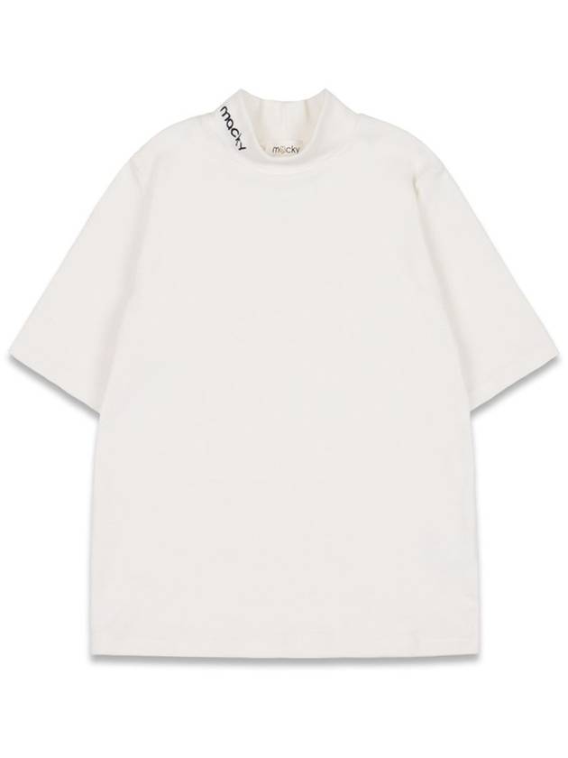 Women s Basic Logo Half Neck T Shirt White MCFW24LT5WH - MACKY - BALAAN 2