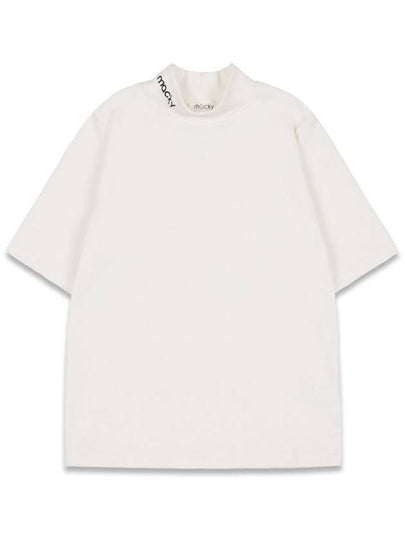 Women s Basic Logo Half Neck T Shirt White MCFW24LT5WH - MACKY - BALAAN 2