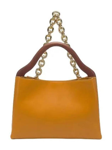 Chain Detail Woven Handle Mounted Tote Bag Light Brown - BOTTEGA VENETA - BALAAN 1