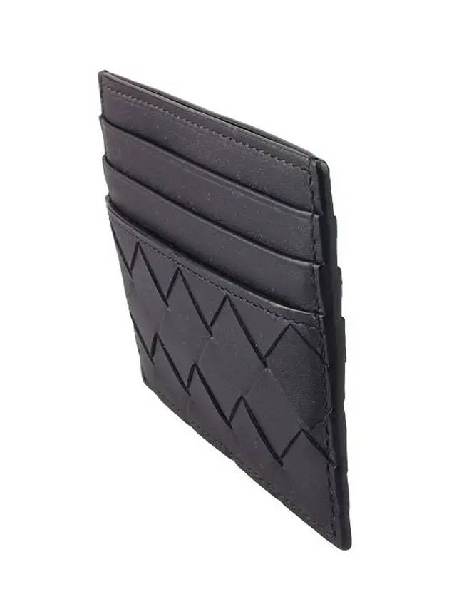 Intrecciato Leather Card Wallet Black - BOTTEGA VENETA - BALAAN 3