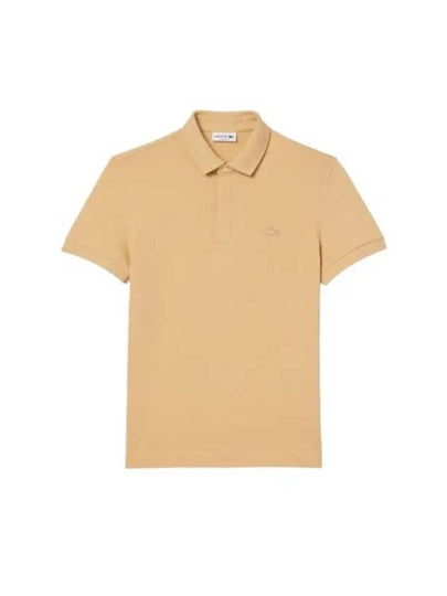 Men's Paris Regular Fit Stretch Cotton Pique Short Sleeve Polo Shirt Beige - LACOSTE - BALAAN 2