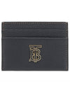 Grainy TB Logo Calfskin Card Wallet Black - BURBERRY - BALAAN 3