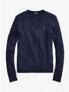 30 points W cable knit V neck sweater navy - POLO RALPH LAUREN - BALAAN 1