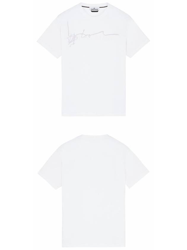 Logo Ink Short Sleeve T-Shirt White - STONE ISLAND - BALAAN 5