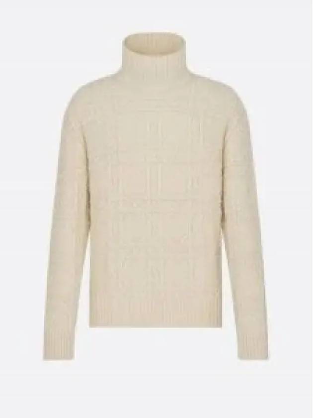 Cashmere Logo Knit Turtleneck Blanc - DIOR - BALAAN 2